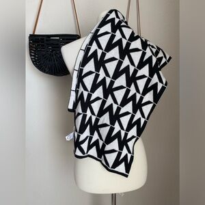 Michael Kors Black & White Signature Logo Scarf